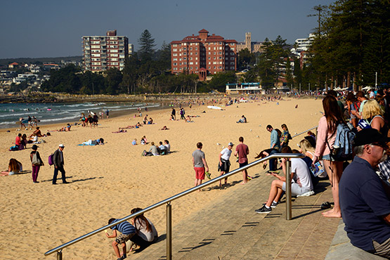 The Manly Surf Club building and the Shelly Beach walking path