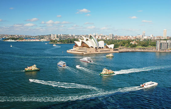 Cruise boats on Sydney Harbour
