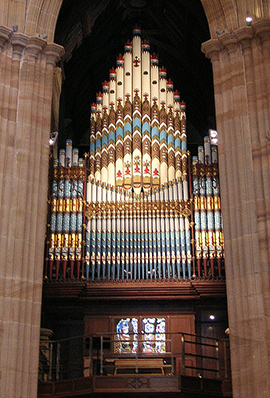 The organ in St Andrews Cathedral, Sydney